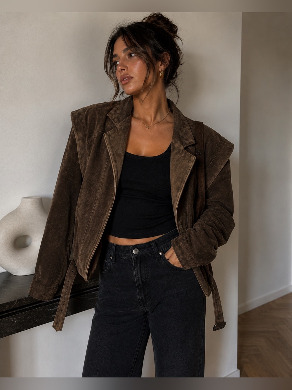 Vintage one of a kind Brown Suede Jacket